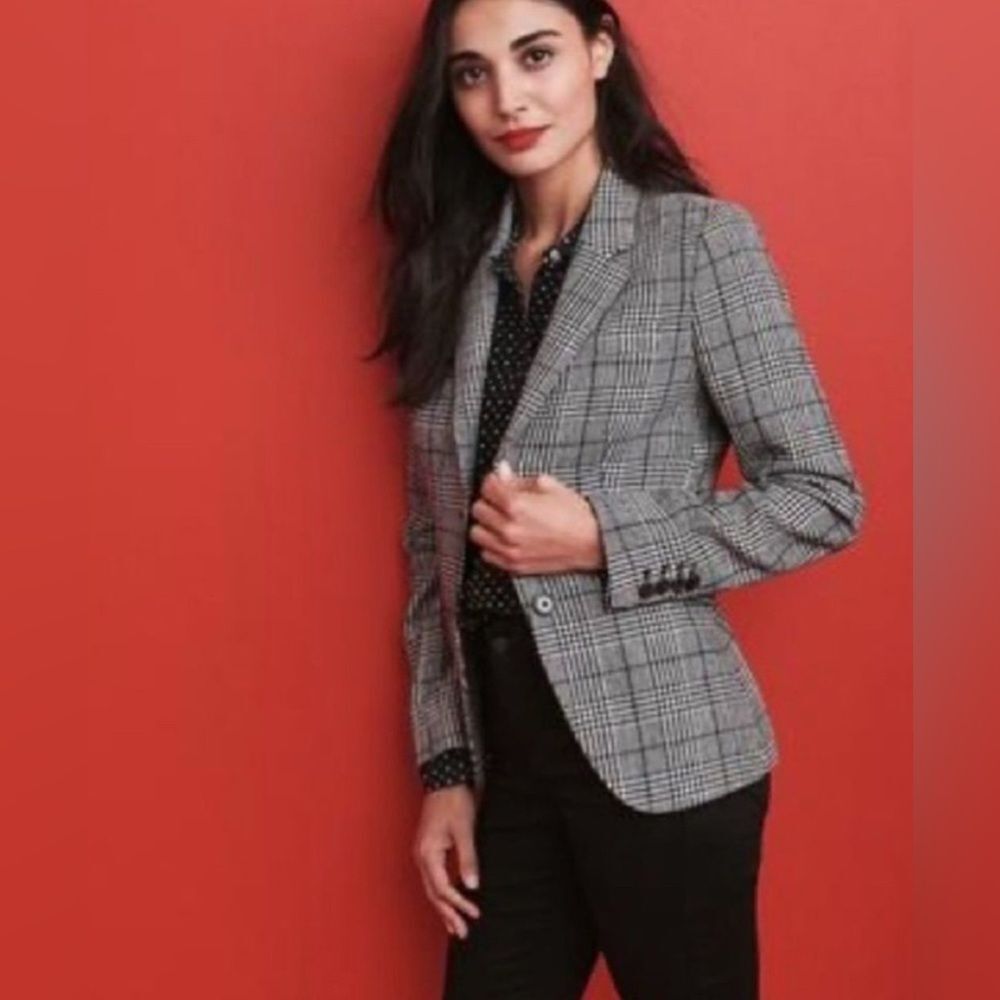 Untuckit Camilla Wool blend Houndstooth Blazer Sz 10